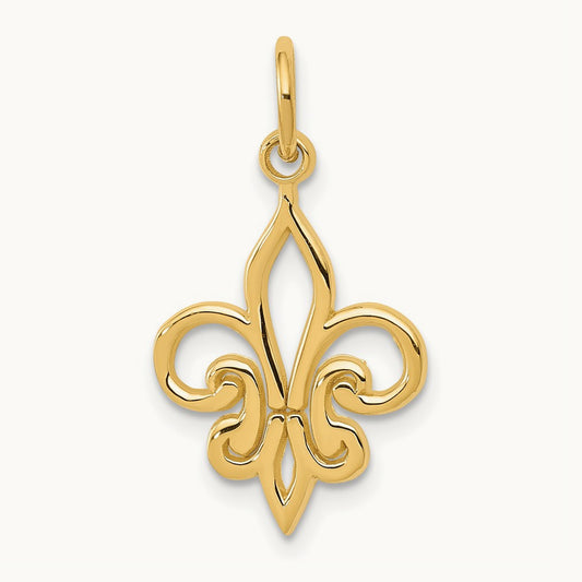 Fleur De Lis Charm — 14K Yellow Gold