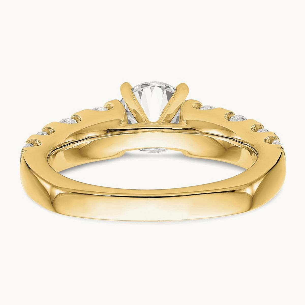 Peg Set Ring, 1.25 ct tw Lab-Grown Diamond — 14K Yellow Gold