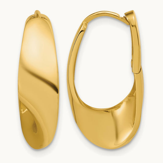 Polished Fancy Hinged Hoop Earrings, 10K — Leslie's