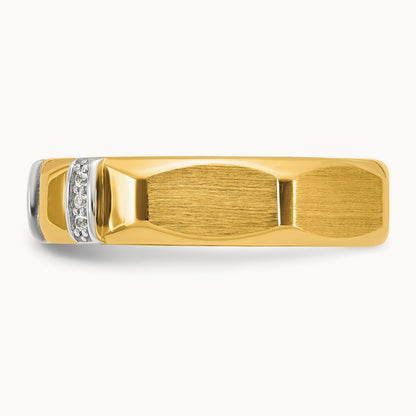 14ktt IB Goodman Mens Satin Complete 1/15ct Diamond Ring