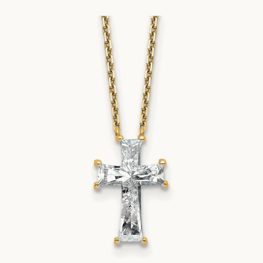 Cross Necklace, 3.75 ct tw Lab-Grown Diamond