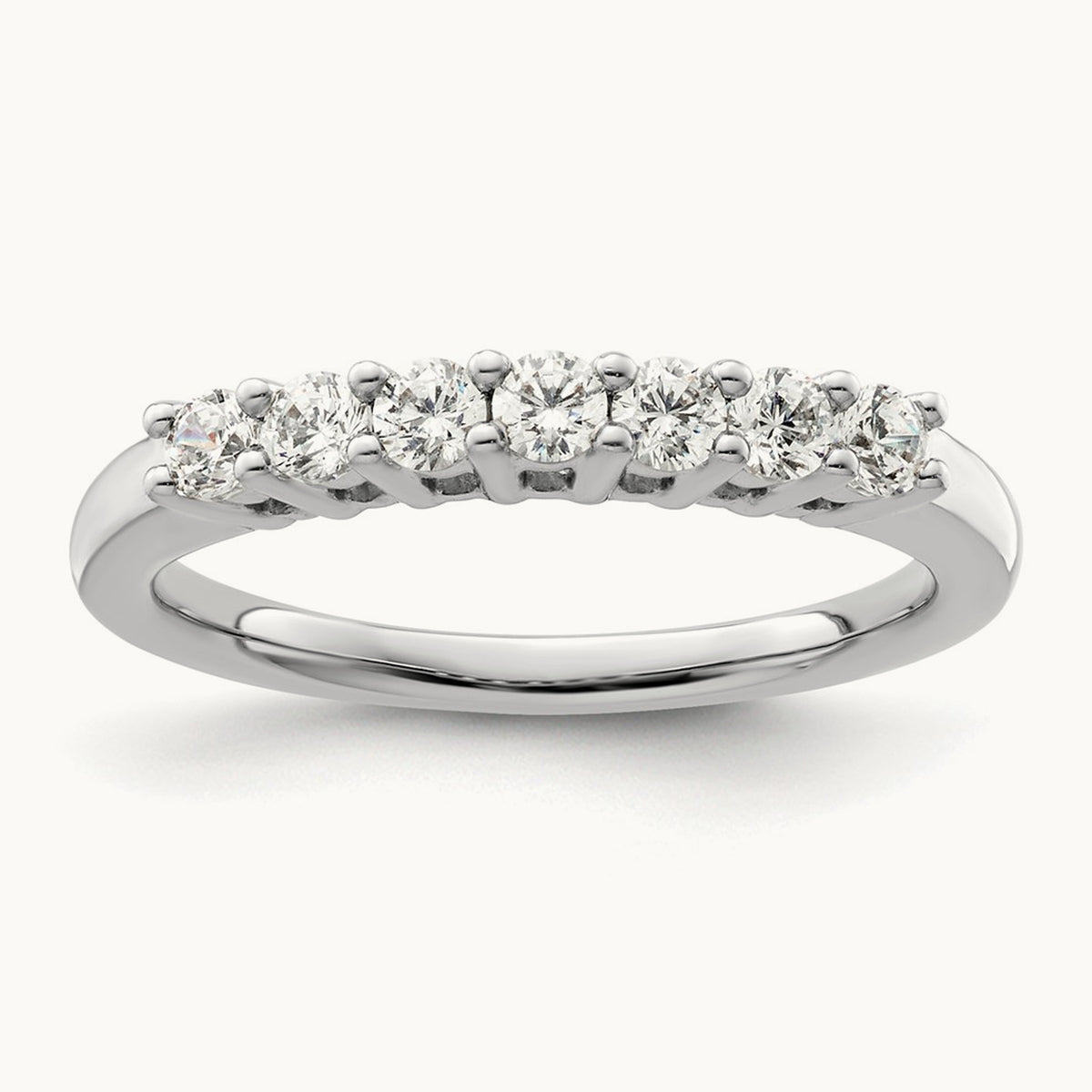 7-Stone Diamond Band, 14K White Gold