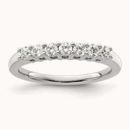 7-Stone Diamond Band, 14K White Gold