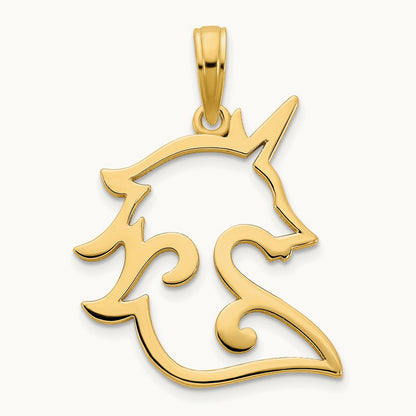 Unicorn Pendant, 14K