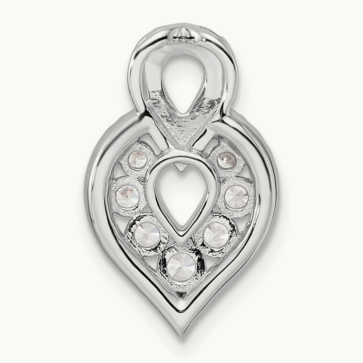 Polished Diamond Fancy Chain Slide, 14K White Gold