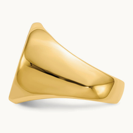 18.0x18. Closed Back Mens Signet Ring, 0mm, 14K