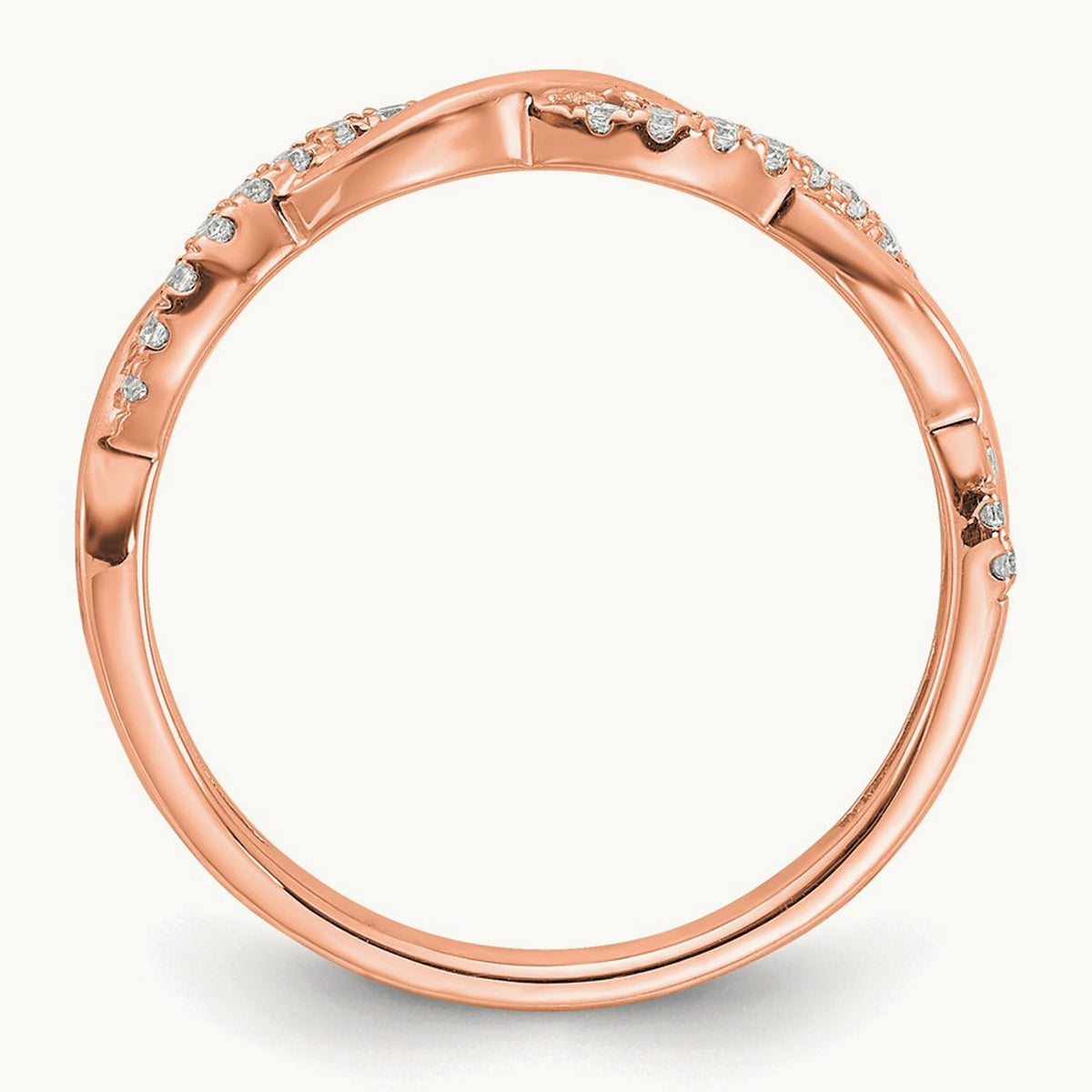 Twist Wedding Band, 0.10 ct tw Lab-Grown Diamond — 10K Rose Gold