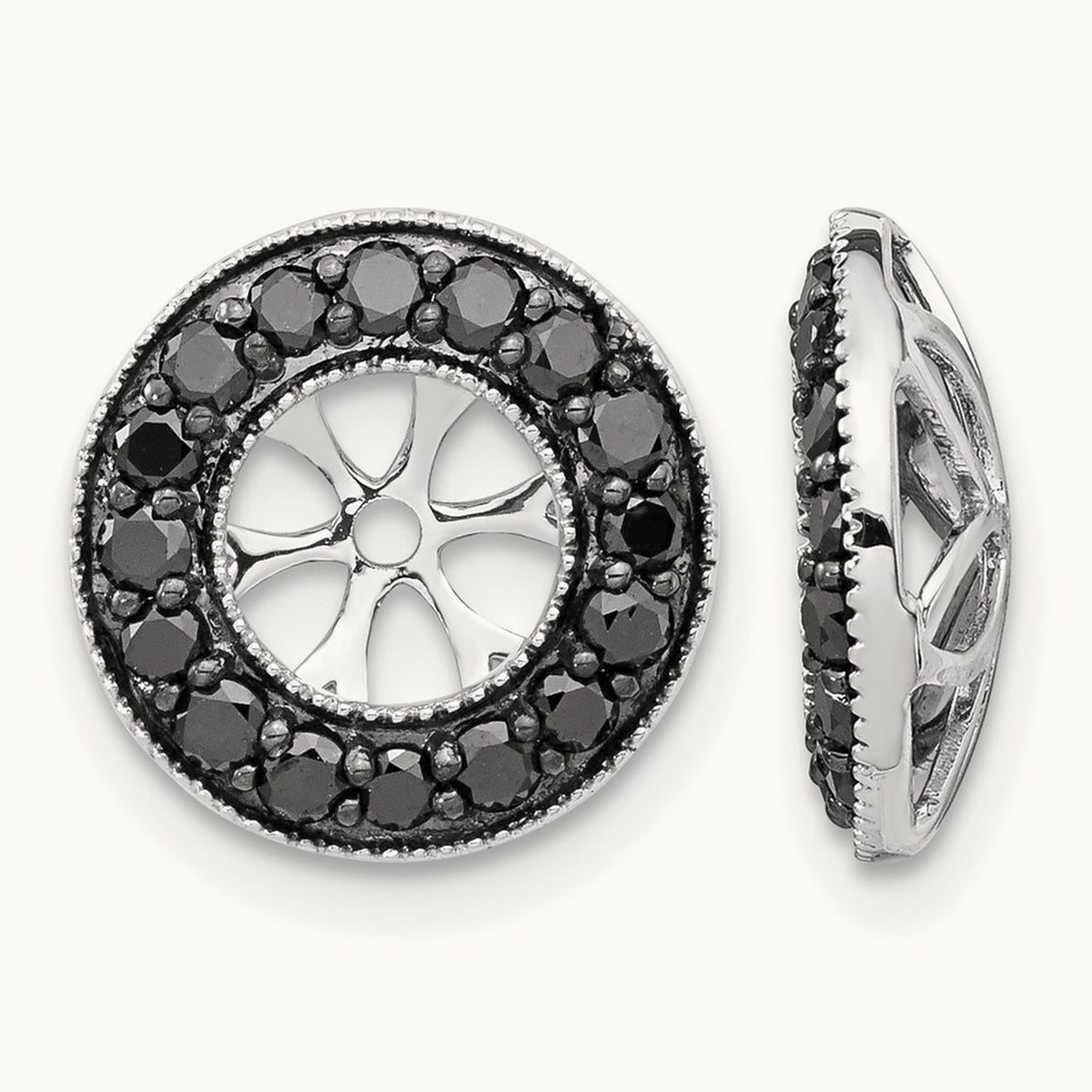 Black Diamond Earring Jackets — 12mm, 0.64 ct