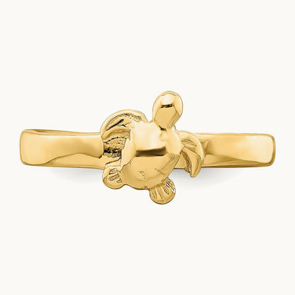 Adjustable Sea Turtle Toe Ring, 14K