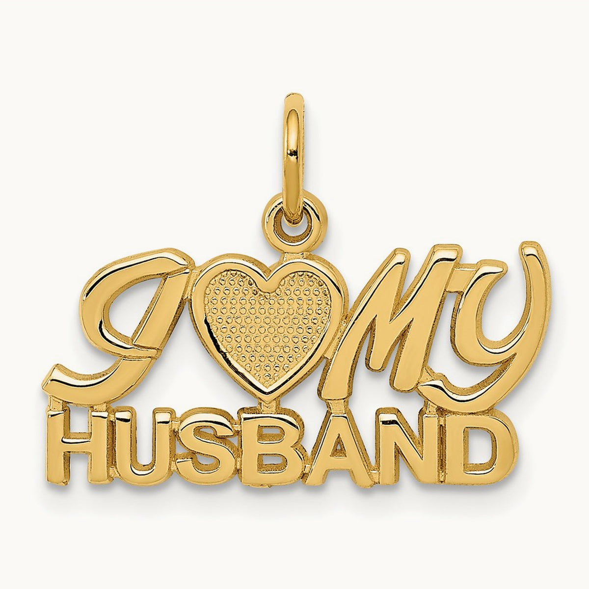 I HEART MY HUSBAND Charm, 14K