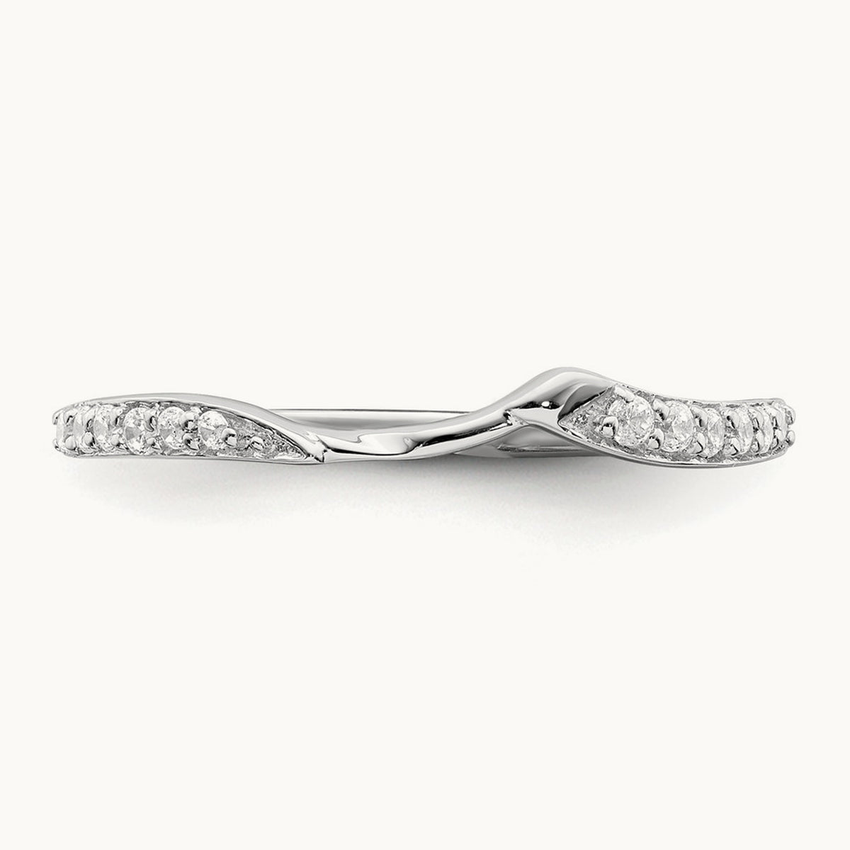 Contoured Diamond Band, 10K White Gold