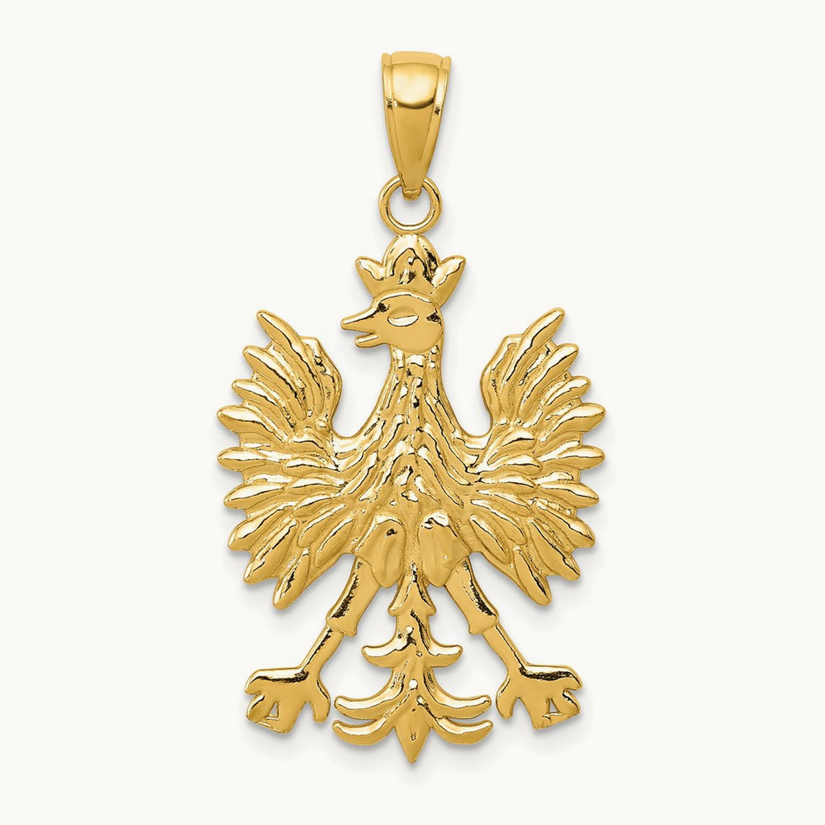 Phoenix Mythological Bird Charm, 14K