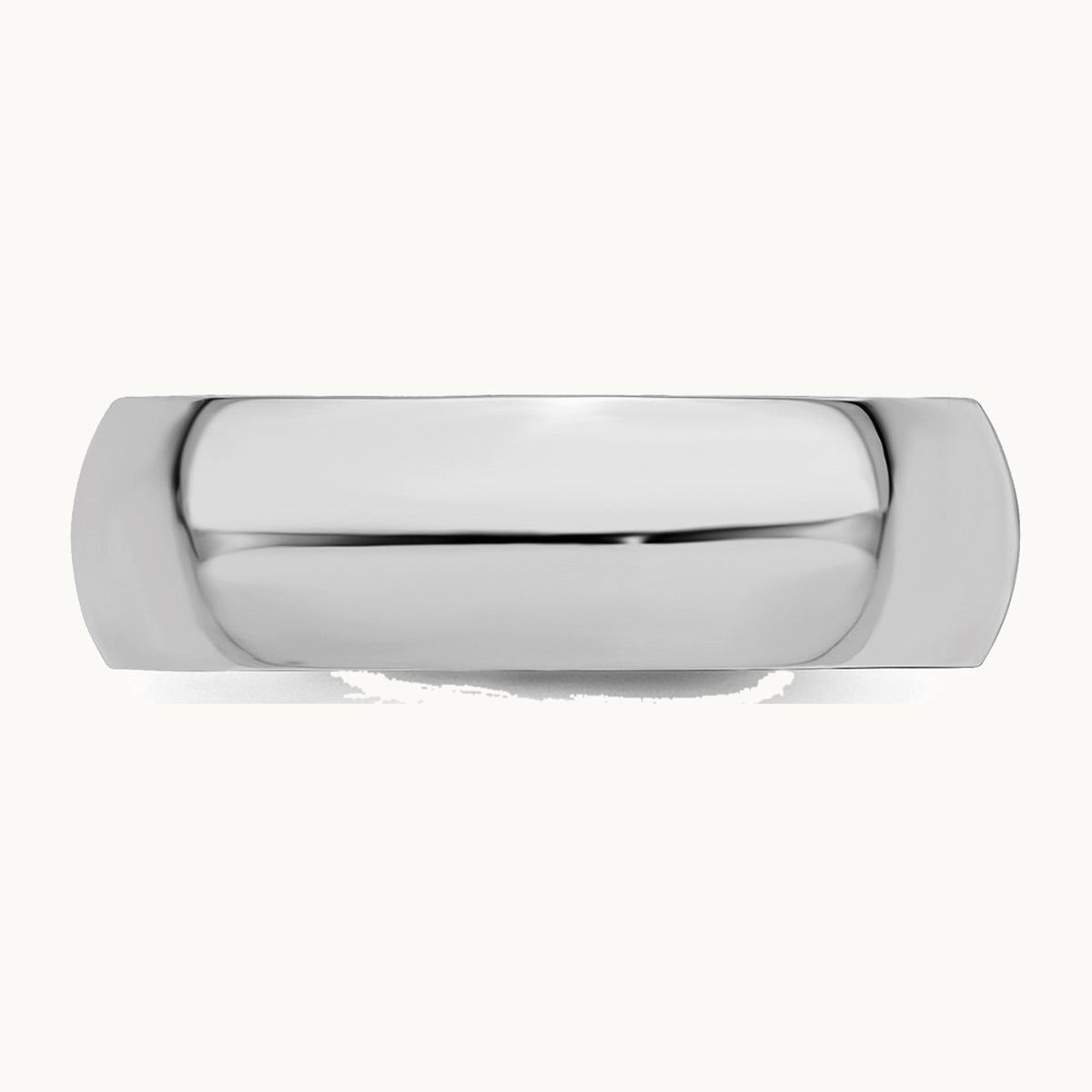Sterling Silver Rhodium-plated 7mm Half-Round Band