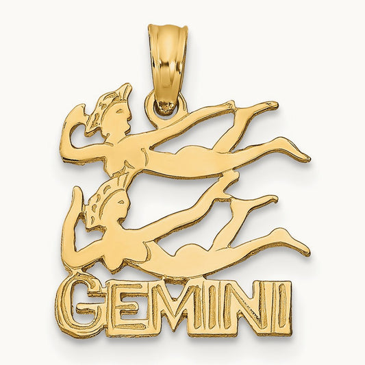 GEMINI Zodiac Charm — 14K Yellow Gold