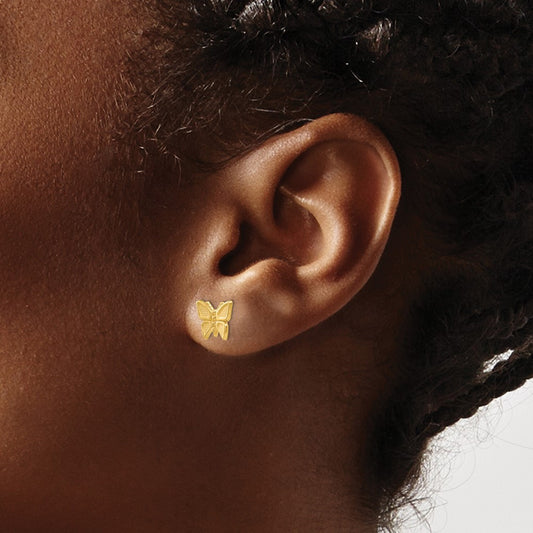 Polished Butterfly Post Earrings — 7mm
