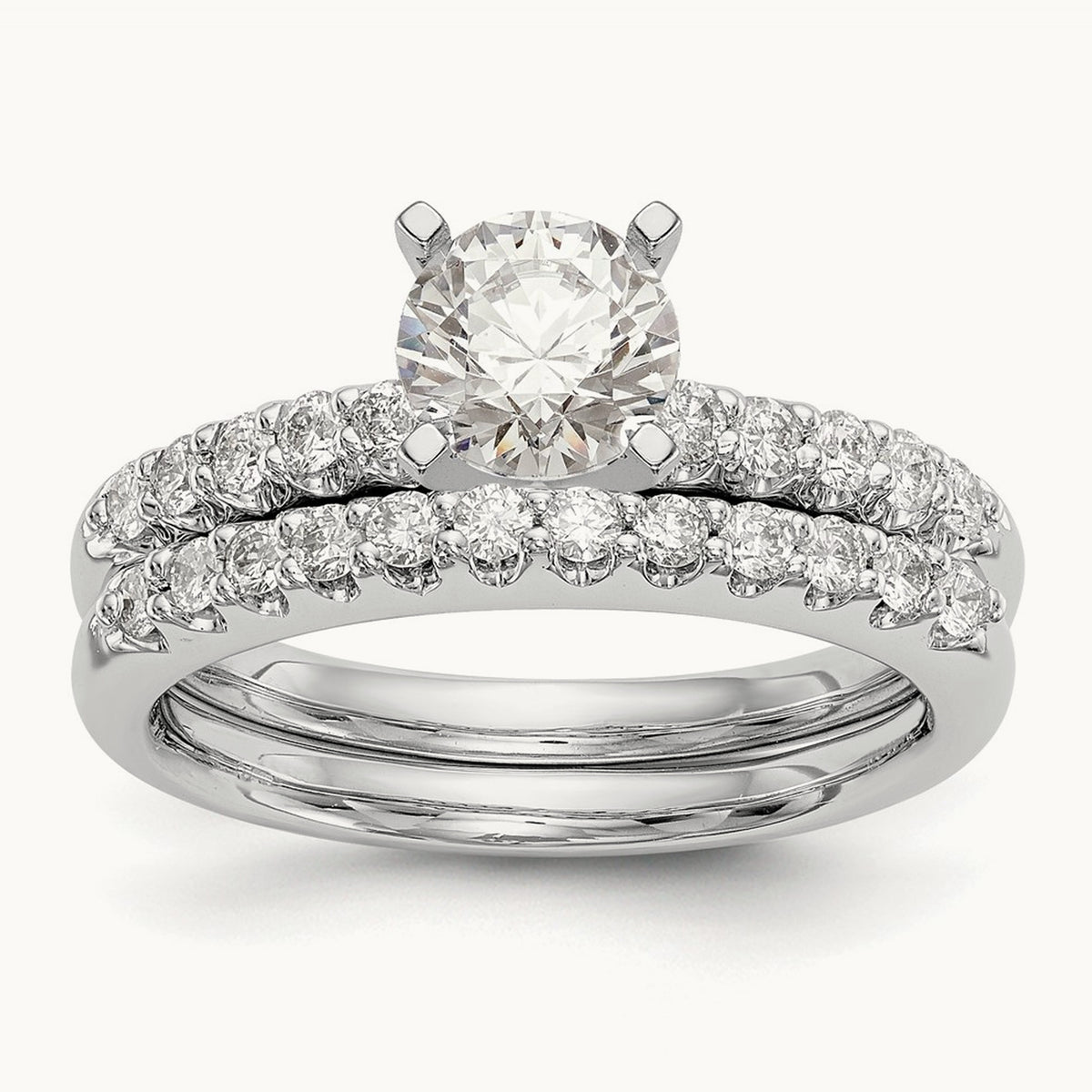 Semi-Mount Peg Engagement Ring, 0.25 ct tw Lab-Grown Diamond — 14K White Gold