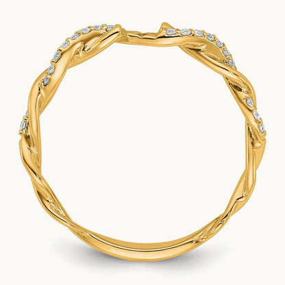 Peg Set Diamond Semi-mount Criss-Cross Eng Ring, 14K Yellow Gold