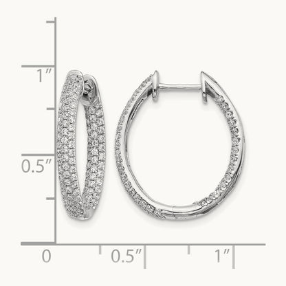 Diamond In/Out Hinged Hoop Earrings — 22mm