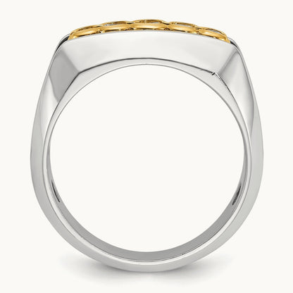 14ktt IBGoodman Men's Polished Graduated 5-Stone Diamond Ring