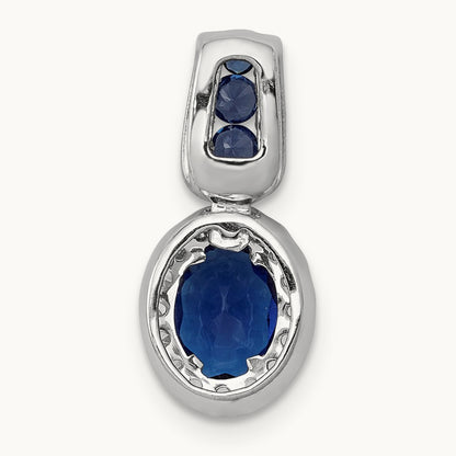 Created Sapphire Halo Pendant, 0.20 ct tw Lab-Grown Diamond