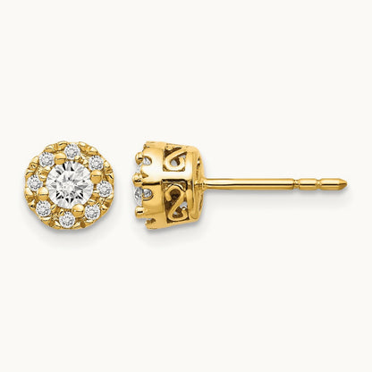 Diamond Semi-mount Stud Earrings, 14K
