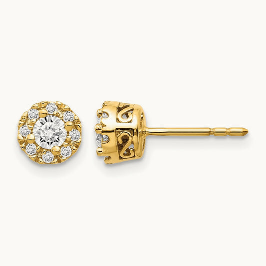 Diamond Semi-mount Stud Earrings, 14K
