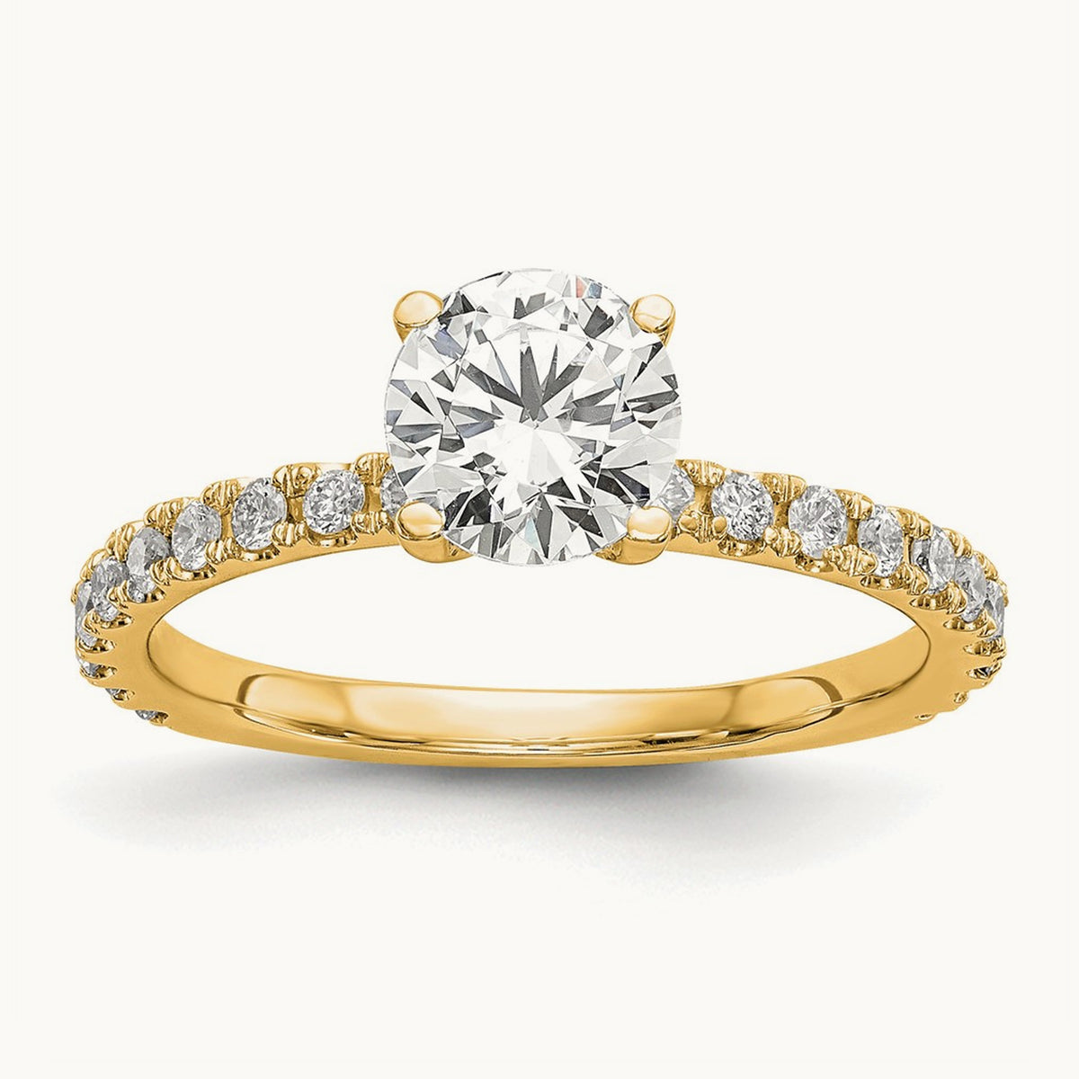 Round Semi-Mount Engagement Ring, 0.25 ct tw Lab-Grown Diamond — 14K Yellow Gold