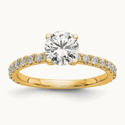 Round Semi-Mount Engagement Ring, 0.25 ct tw Lab-Grown Diamond — 14K Yellow Gold
