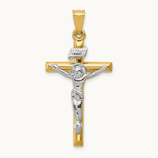 INRI Crucifix Pendant, 14K Two-tone