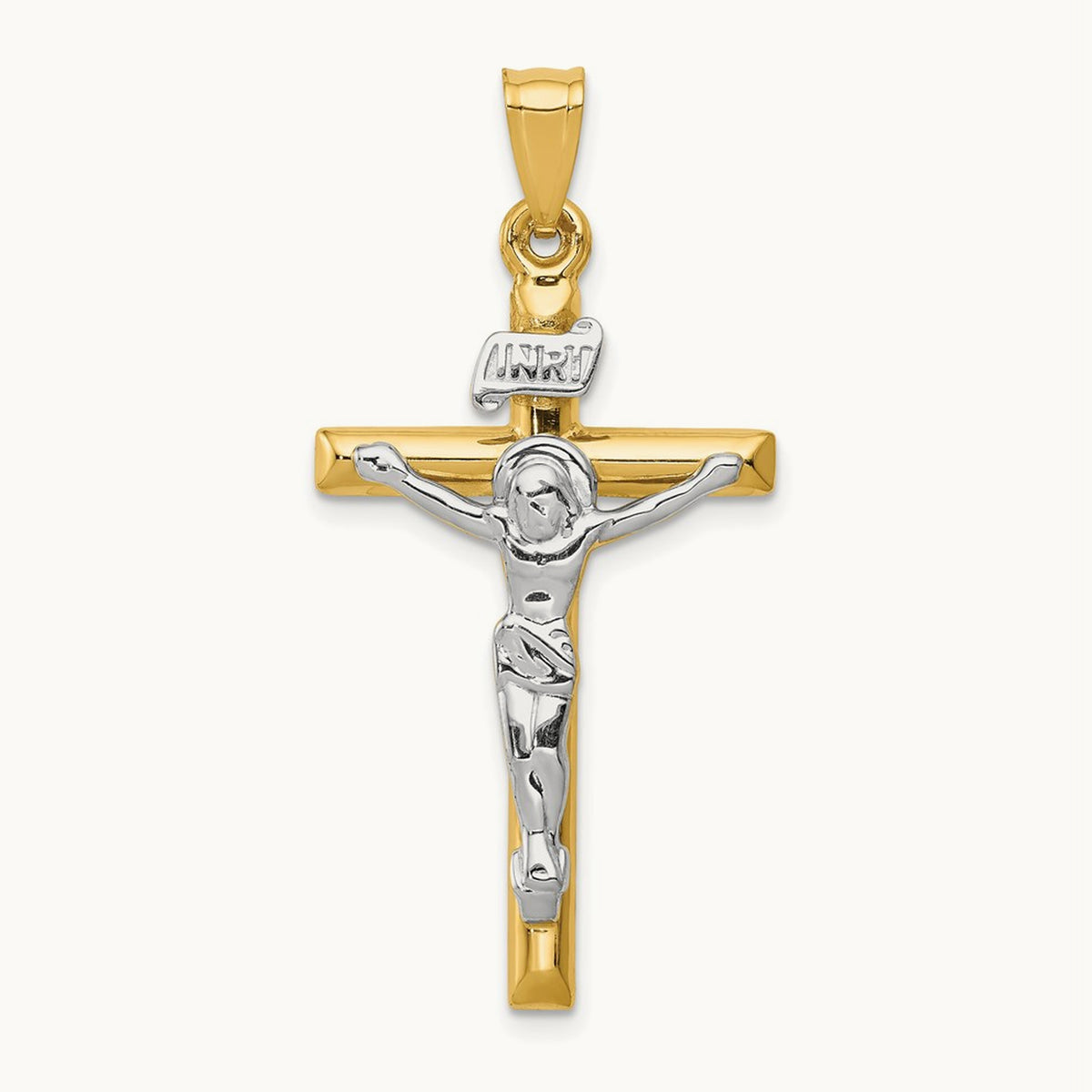 INRI Crucifix Pendant, 14K Two-tone