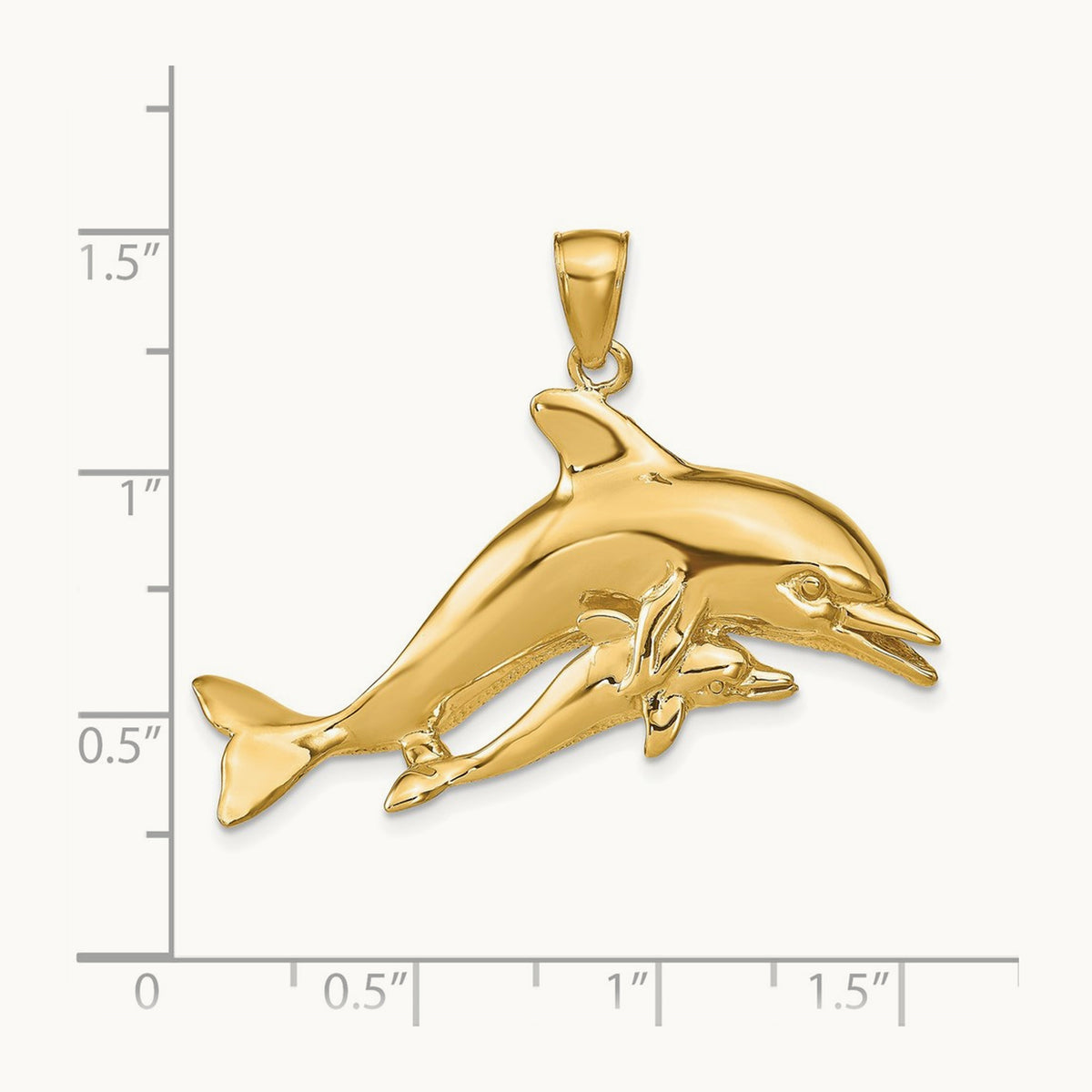 Dolphins Pendant, 14K