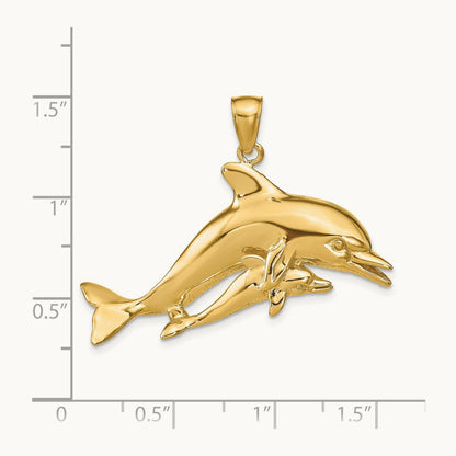 Dolphins Pendant, 14K