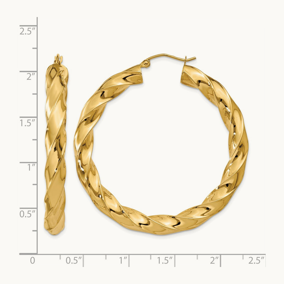 Bold Twisted Hoop Earrings — 33mm
