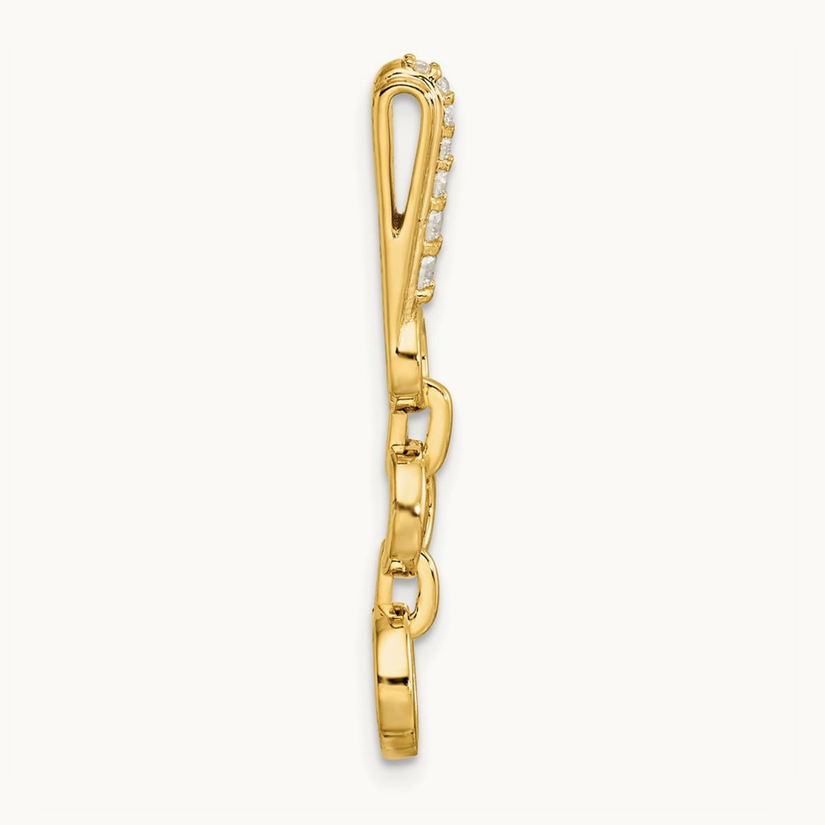 Dangle Circle Chain Slide Pendant, 0.10 ct tw Lab-Grown Diamond