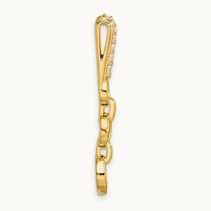 Dangle Circle Chain Slide Pendant, 0.10 ct tw Lab-Grown Diamond