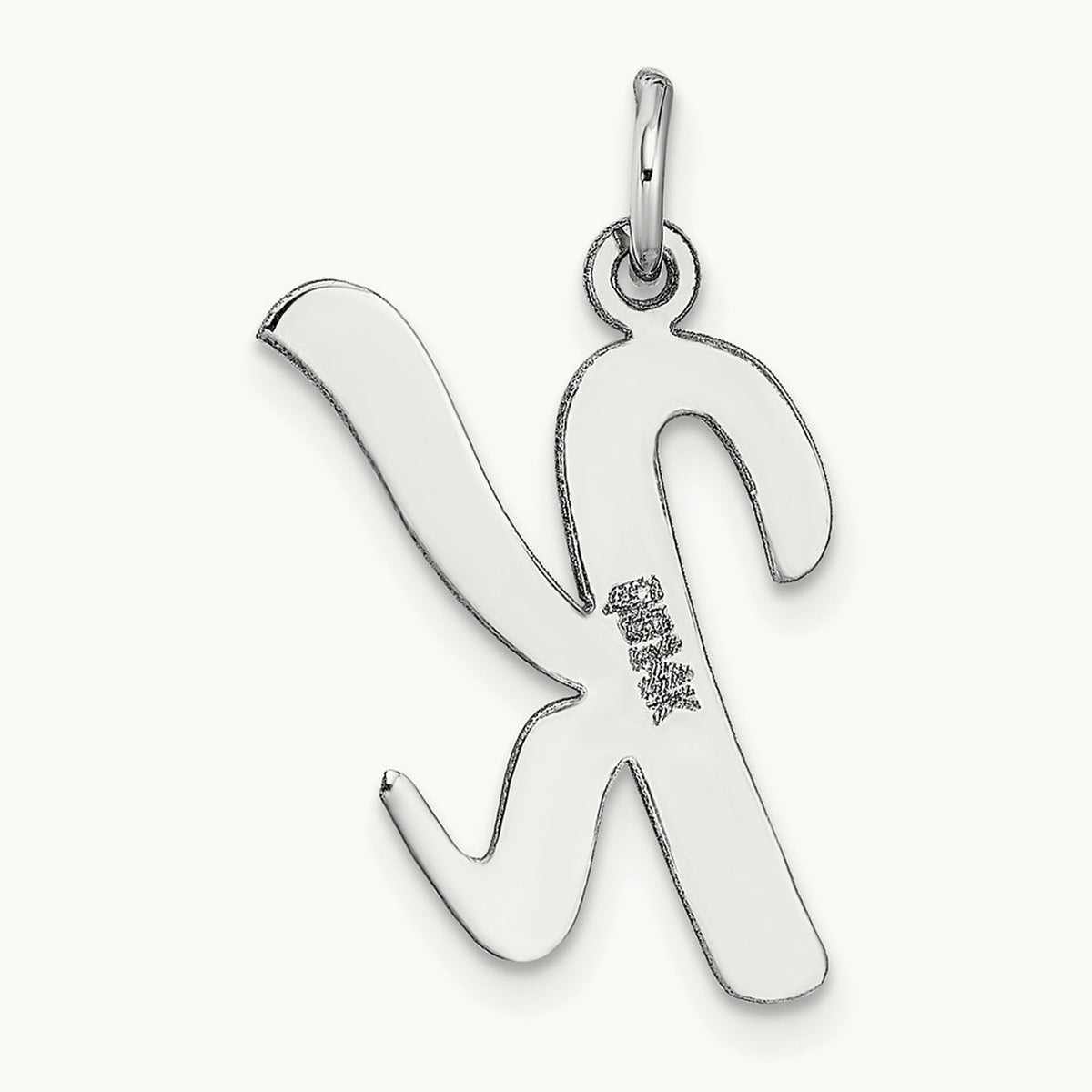 Large Script Initial Charm — 14K White Gold, K
