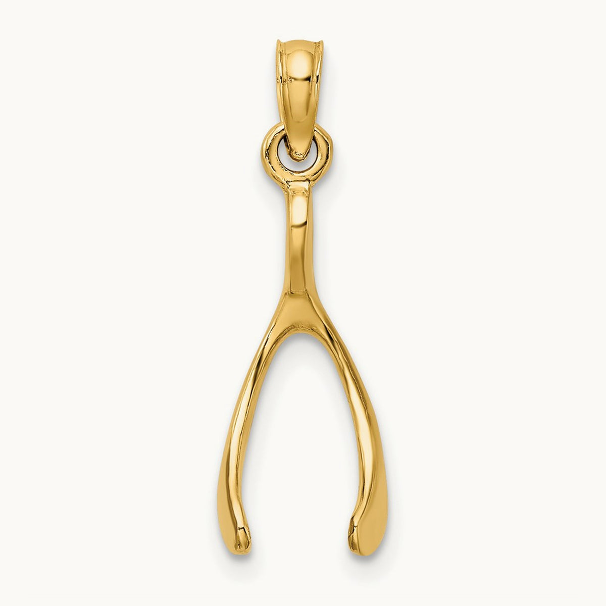 Wishbone Pendant, 14K