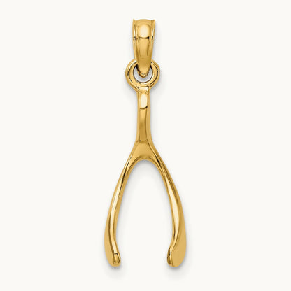 Wishbone Pendant, 14K