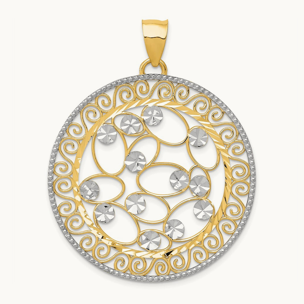 Diamond-cut Filigree Pendant — photo set