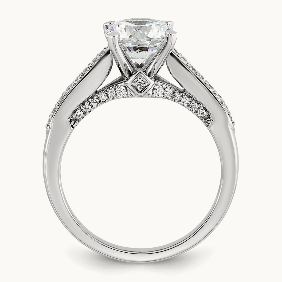 Round Engagement Ring, 1.75 ct tw Lab-Grown Diamond
