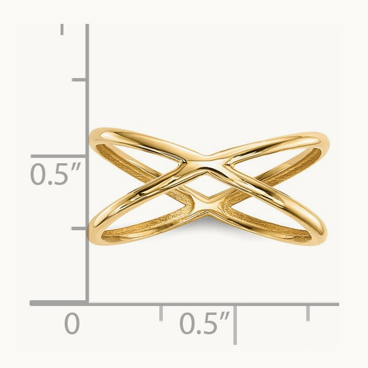 Polished Double Ring, 14K Gold