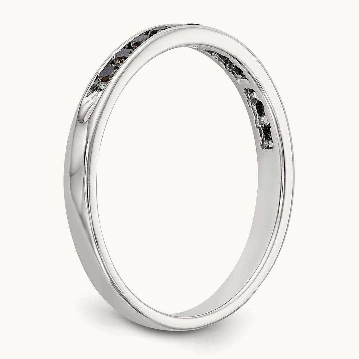 Black Diamond Band, 14K White Gold