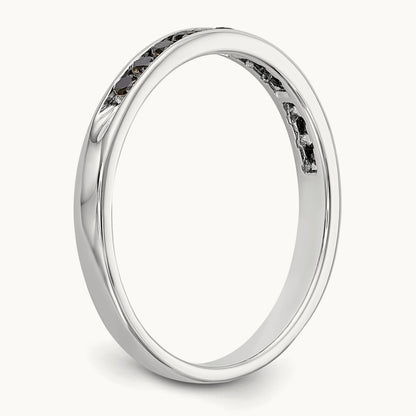Black Diamond Band, 14K White Gold