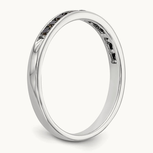 Black Diamond Band, 14K White Gold