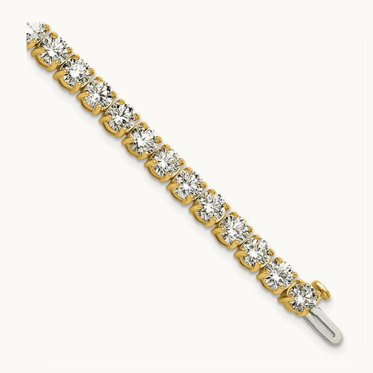 Tennis Bracelet, 14.00 ct tw Lab-Grown Diamond — 14K Yellow Gold