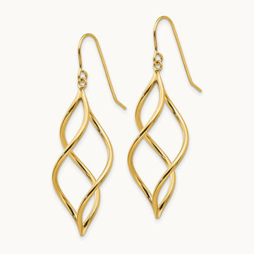Twisted Dangle Earrings, 14K