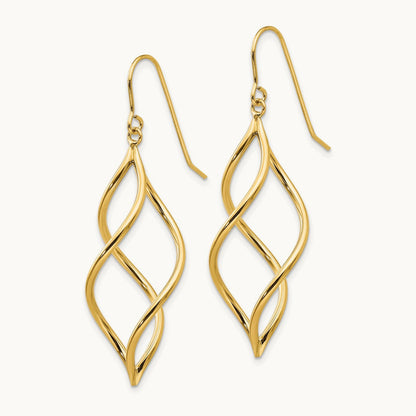 Twisted Dangle Earrings, 14K
