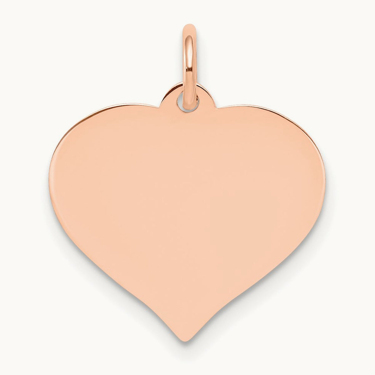 Heart Disc Charm, 14K Rose Gold