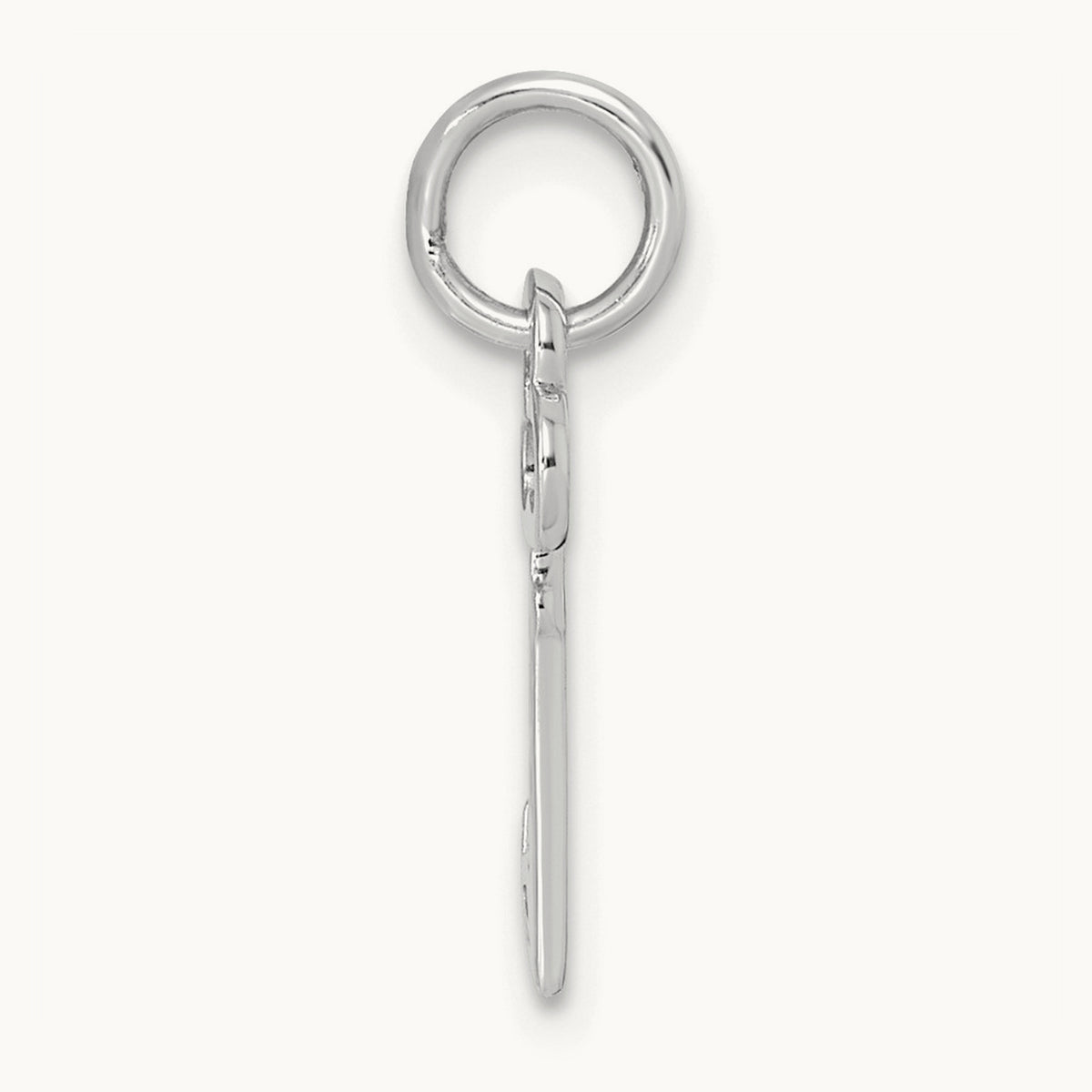 Key Initial Charm — 14K White Gold, H