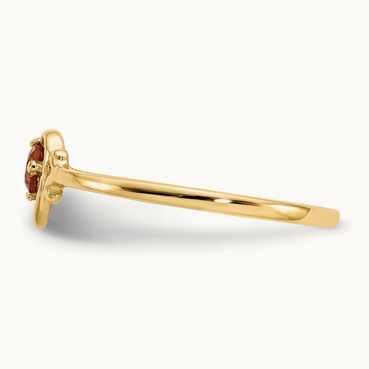 Citrine Birthstone Heart Ring — 14K Yellow Gold, 7